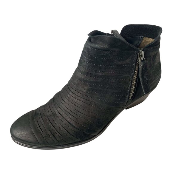 Paul Green Malibu Sliced Zip Bootie In Black Nubuck | ModeSens Paul Green Malibu Sliced Black Nubuck Zip Booties‎